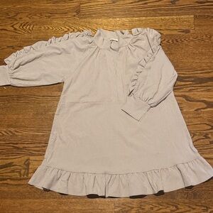 Karlie Beige Gingham Ruffle Dress